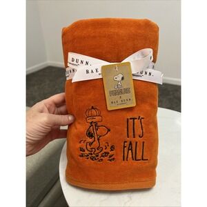 Rae Dunn‎ Peanuts Snoopy It's Fall Halloween Bath Hand Towel Orange Set of 2 New
